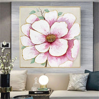 Hand Painted Beautiful Hand Painted Art Oil paintings Pink Lotus Flower Abstracts Size