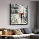 Abstract Modern outdoor Landscape City Street View Hand Painted Oil Painting On Canvas For Living room