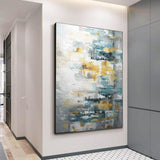 Painting Hand Painted Modern Light Color Block Oil Painting Abstract Canvas