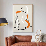 Fashion Line Nude Girl Hand Painted Oil Painting Graffiti Abstract Wall Art Modern As