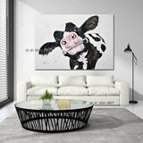 Art Animal Black And White Cow Canvas Art Canvas Painting Decoration