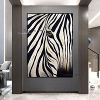 Hand Painted Oil Paintings Modern Abstract Animals Zebra Fashion On Canvas Wall Art