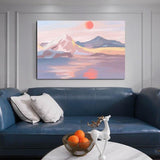 Hand Painted Oil Painting Abstract Landscape Wall Art Sunrise Mountain Valley Office Hotel Decoration