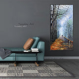 Hand Painted Oil Paintings Modern Knife Street Landscape On Canvas Modern Wall Art Decorations