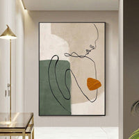 Hand Painted Line Woman Wall Art Canvas Abstract Figure Modern Wall Art Canvas Painting