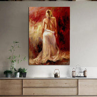 Hand Painted People Oil Painting Impression Sexy Naked Back Woman Abstract Canvas Wall Art Room Decors