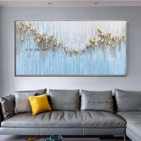 Wavy Lines Design on Canvas Hand Painted Modern Canvas Abstract Painting d