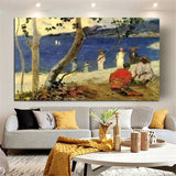 Hand Painted Oil Painting Paul Gauguin Seaside 2 Landscape Abstract Retro Wall Art