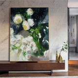 Hand Painted Canvas Oil Paintings Modern Wedding Decor Knife Flower Wall Art