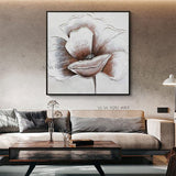 Art Hand-Painted Abstract Oil Modern Minimalist Romantic Daisy American Dining Room