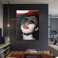 Hand Painted People Oil Paintings Beautiful Women Abstract Wall Canvas Art Decoration For Livingroom