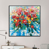 Hand Painted oil painting Modern Art Canvas Paintings Thick Knife Rose Flower Abstract Decoratives