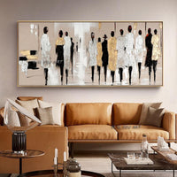 Hand Painted Abstract Pedestrian Art on Canvas Modern Painting Modern Art