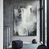 Abstract Painting Black White Modern Landscape Handmade Painting Wall Painting For Home (hand painted)