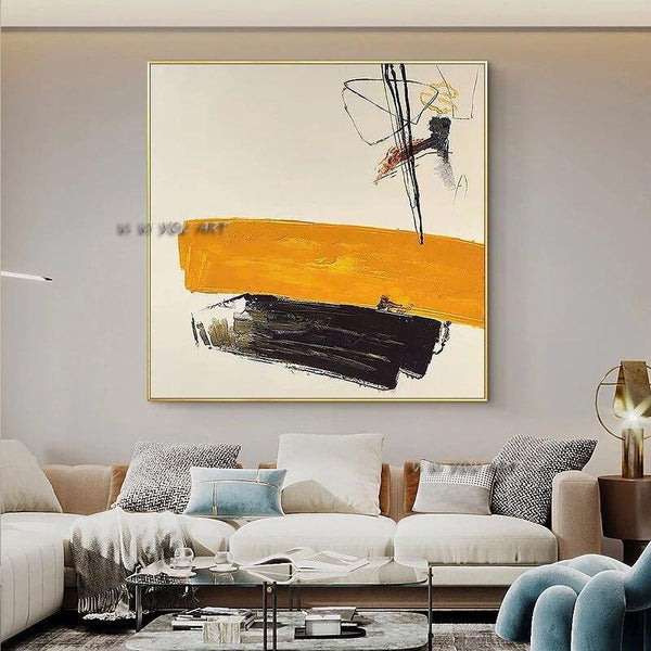 Hand Painted Abstract Modern Minimalist Bright Color Canvas