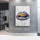 Hand Painted Oil Paintings Modern Street Art Sexy Lips Abstract Room Decorations