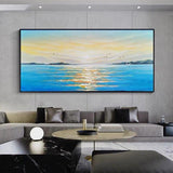 Hand Painted Abstract Landscape Sunrise Landscape Oil Painting On Canvas Hand Painted Beautiful Wall Mural