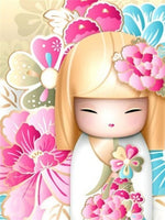 DIY Diamond Painting Cartoon Full Square Japan Dolls 5d Diamond Painting Picture Of Rhinestone Mosaic