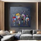 Hand Painted Abstract Zebra Canvas Art Oil Painting On The Wall Colorful Animals African Animals