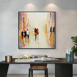 Hand Painted Oil Painting Abstract Wall Canvas Modern Impression People Street Landscape Artwork Room Decor