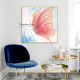 Hand Painted Abstract Butterfly Oil Painting on Canvas Art Animals for Baby Room Scandinavian Art Home