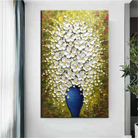 Hand Painted Oil Painting Thick Knife White Flower Canvas Home s