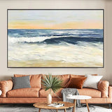 Hand Painted Impression Sunrise Sea View Landscape Oil Painting on Canvas Arts