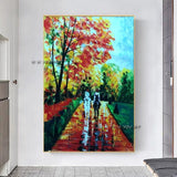 Painting Hand Painted Modern Coloring Abstract Knife on Canvas