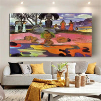 Hand Painted Oil Paintings Art Canvas Paul Gauguin Tahiti Group Painting Nordics