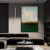 Abstract Painting In Dark And Light Green Color Hand Painted Modern Oil Painting On Canvas