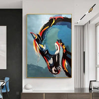 Wall Art Hand Painted Original Oil painting Horse Painting Impasto Heavy Texture Big Palette Knife Painting