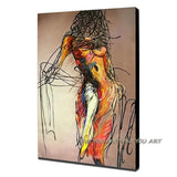 Hand Painted modern Naked Woman on Canvass wall art