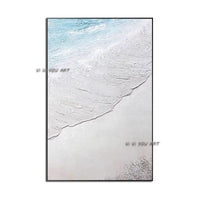 Hand Painted Sea Landscape Painting Ocean Texture Abstract Painting Canvas For Living Art