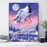 DIY Painting By Number Wolf Drawing On Canvas HandPainted Paint Art Gift DIY Painting By Numbers Animal Home Decoration Kits