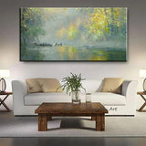 Hand Painted Abstract Oil Painting Knife Landscape Canvas Painting Nordic