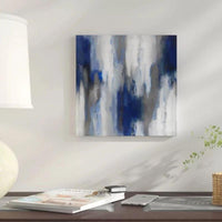 Hand Painted Abstract Blue Oil Painting On Canvas