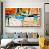 Hand Painted Abstract Golden Simple Beautiful Canvas Wall Art Corridor Modern