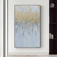 Art Hand Painted Gold Foil Oil Painting On Canvas Modern Abstract Oil Painting For Wall