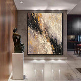 Hand Painted Canvas Abstract Art Beige Painting Black Art Canvas Contemporary Art Acrylic Painting On Canvas Original