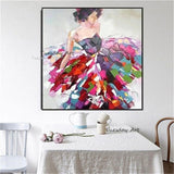 Hand Painted Beautiful People Oil Paintings Noble Villa Ornamentals Dancing Girl Abstract