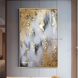 Gold Abstract Hand Painted canvas painting wall art pictures home hallway wall decor gold texture quadro decor