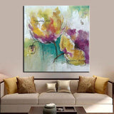 Oil Painting Hand Painted On Canvas Abstract Textured Flowers Modern Plant Wall Art