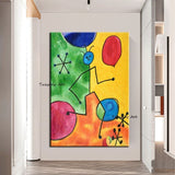 Hand Painted Juan Miro Abstract Children's Art Canvas Oil Paintings Modern Murals