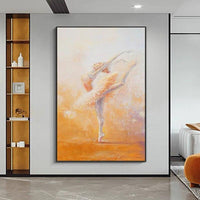 Modern Hand Painted Oil Painting On Canvas Wall Art Dancing Girl Poster Abstract Portrait For Decoration