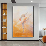 Modern Hand Painted Oil Painting On Canvas Dancing Girl Abstract Portrait For