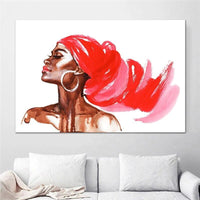 Decorative painting Hand Painted Black White African Woman Canvas Painting Modern Art Portrait painting for Room Office Decoration