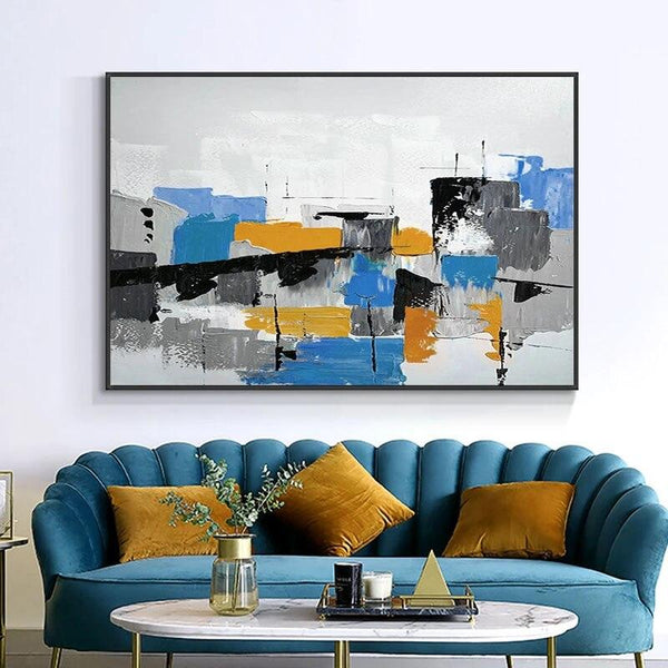 Hand Painted Abstract Modern Minimalist Colorful Canvas