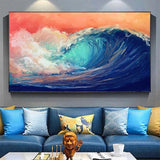 Modern Oil Painting Hand Painted Canvas Abstract Ocean Wave Landscape Decor As