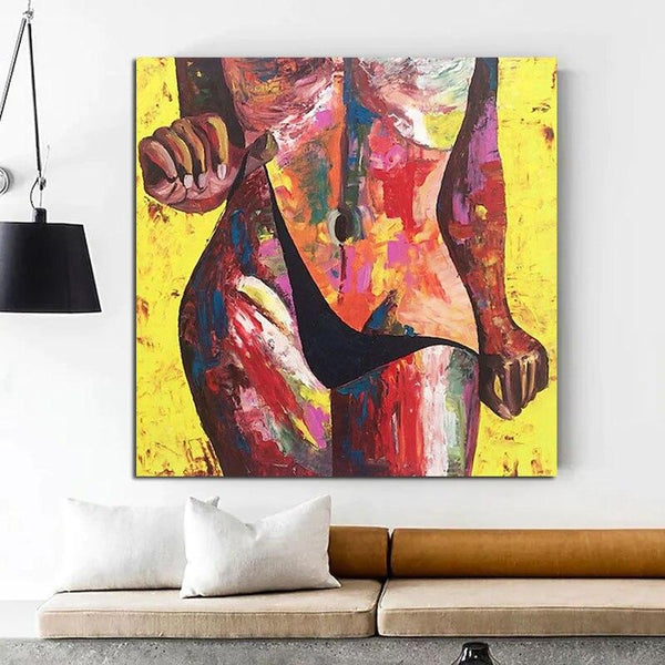 Hand Painted People Oil Painting Colorful Sexy Woman Abstract Painting Home Room s