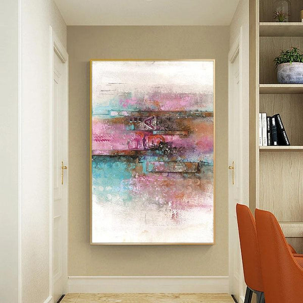 Hand Painted Abstract Colorful Style Minimalist Modern On Canvas Decorative